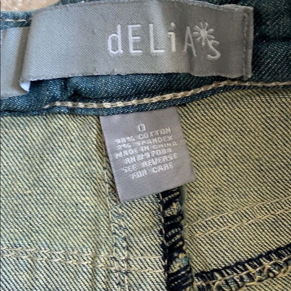 NWOT Delias distress acid wash denim mini skirt - Picture 3 of 4